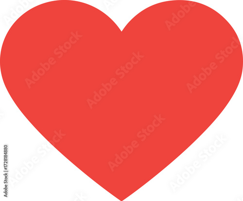 Red heart shape symbol of love and affection perfect for romantic concepts.