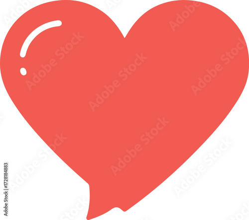 Red heart shape with a speech bubble design representing love and affection.