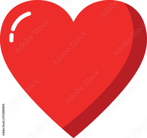 Red heart symbol representing love and affection in a simple illustration.