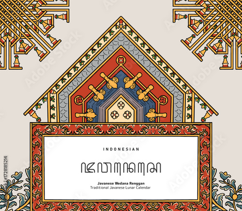 Handdrawn illustration showcasing Yogyakartas cultural ornamentation