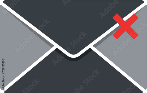 Rejected email message with a red cross mark indicating failure or deletion.