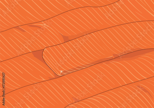 Fresh salmon fillets arranged for culinary presentation showcasing texture and color.