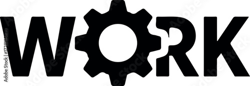 Gear Icon Work Concept Symbolizing Industry and Labor.