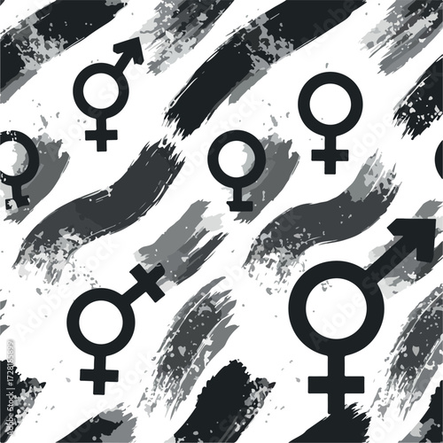 Gender symbols pattern design representing male and female concepts.