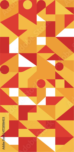 Geometric Abstract Composition with Shapes and Colors.