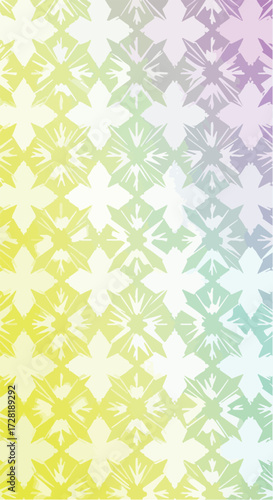 Geometric floral pattern with gradient color and artistic design.