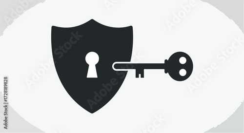 Security shield with key represents protection and access control.