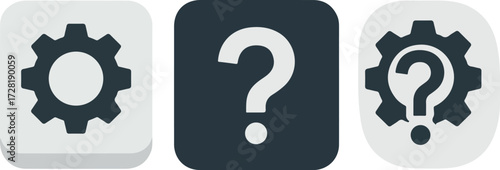 Settings and Help Icons for User Interface Design.