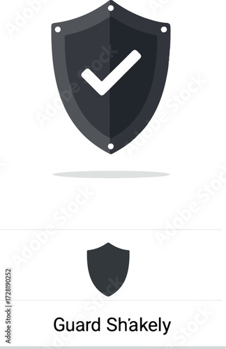 Shield emblem with checkmark represents security and protection for digital data.