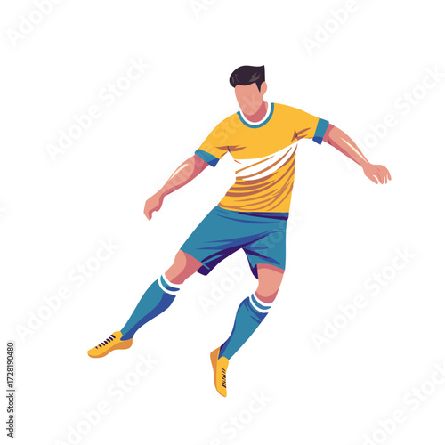 Soccer Player Kicking Ball Vector Illustration