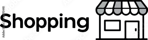 Shopping icon representing retail store and commerce activities.