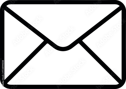 Simple black and white envelope icon representing communication and messages.