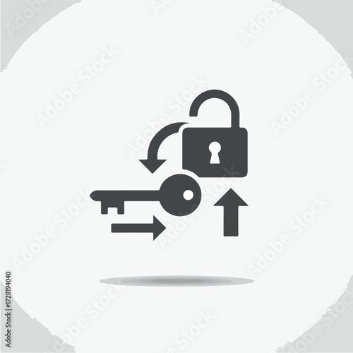 Key unlocking padlock security concept for data protection and access.