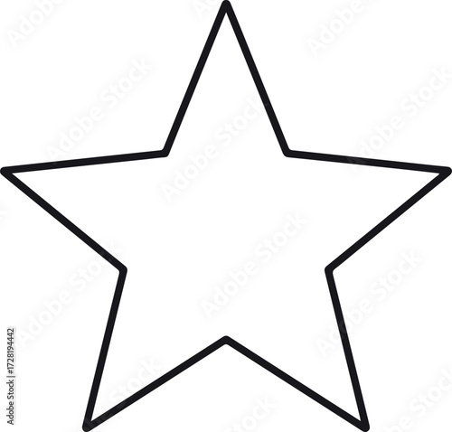 Simple five pointed star shape with black outline on white background.