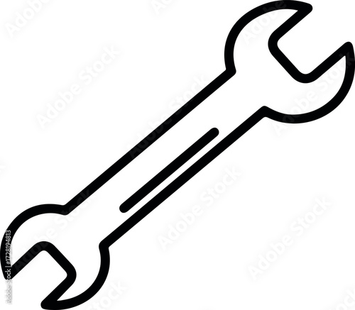 Simple wrench icon representing repair and maintenance tools for various tasks.