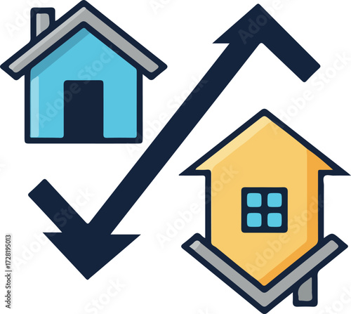 Real estate market analysis showing property value fluctuations and trends.