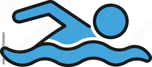 Swimming icon depicting a person in the water aquatic activity.