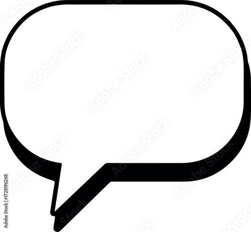 Speech bubble icon for communication and conversation with blank space for text.