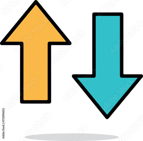 Up and Down Arrows Representing Direction and Choices.