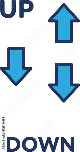 Up and Down Arrows Illustrating Directional Movement and Choices.