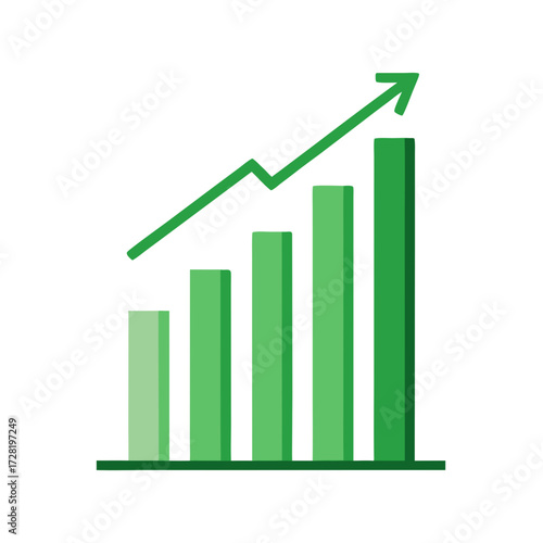 business chart with arrow