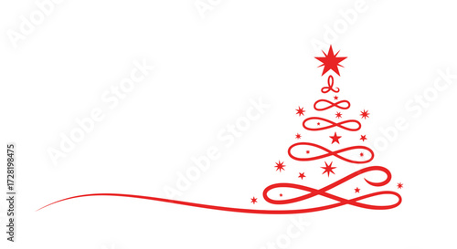 Elegant Christmas Tree Illustration Festive Holiday Design for Cards, Decorations, and Seasonal Greetings