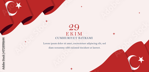 29 Ekim Cumhuriyet Bayramı Banner Design | Turkish Republic Day Celebration Template