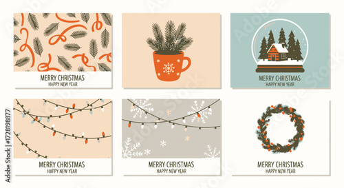 Festive Christmas Card Designs Cozy Holiday Illustrations & Merry Christmas Greetings