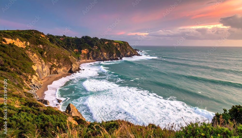 Obraz premium Coastal landscape at sunset (3)