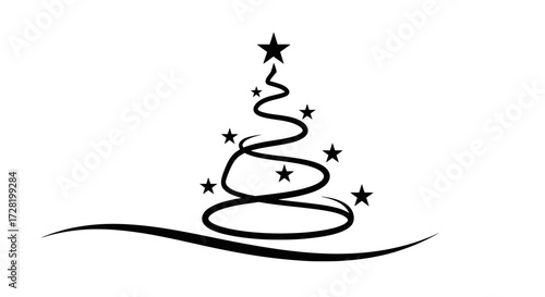 Festive Spiral Tree Icon Celebrate Christmas with this elegant and modern design for all your holiday needs!
