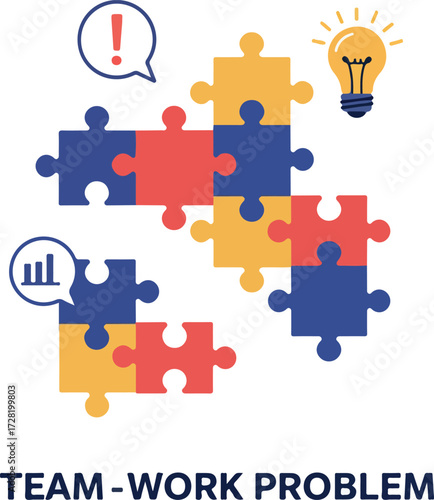 Teamwork Problem Solving Puzzle Pieces Concept Idea Solution.