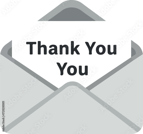 Thank You message inside an envelope expressing gratitude and appreciation.