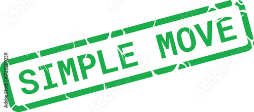 Green simple move stamp shows an expression of swift action on a transparent background