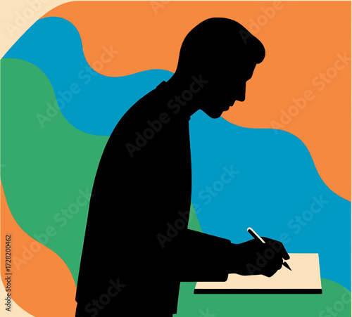 silhouette of a young woman