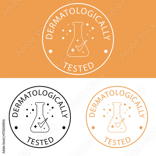Dermatologically tested badge for skincare products Vector