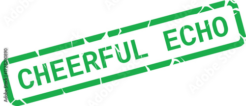A cheerful echo text stamp features green fractured borders on a white backdrop