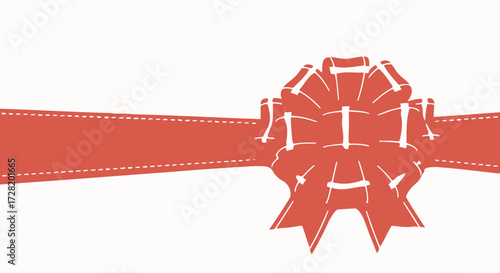 Elegant Red Ribbon Illustration for Gifts and Celebrations, Perfect for Designs and Decorations