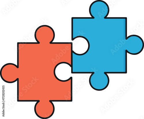 Two interlocking puzzle pieces representing teamwork and problem solving.