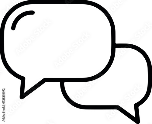 Two speech bubbles representing communication and conversation concepts.