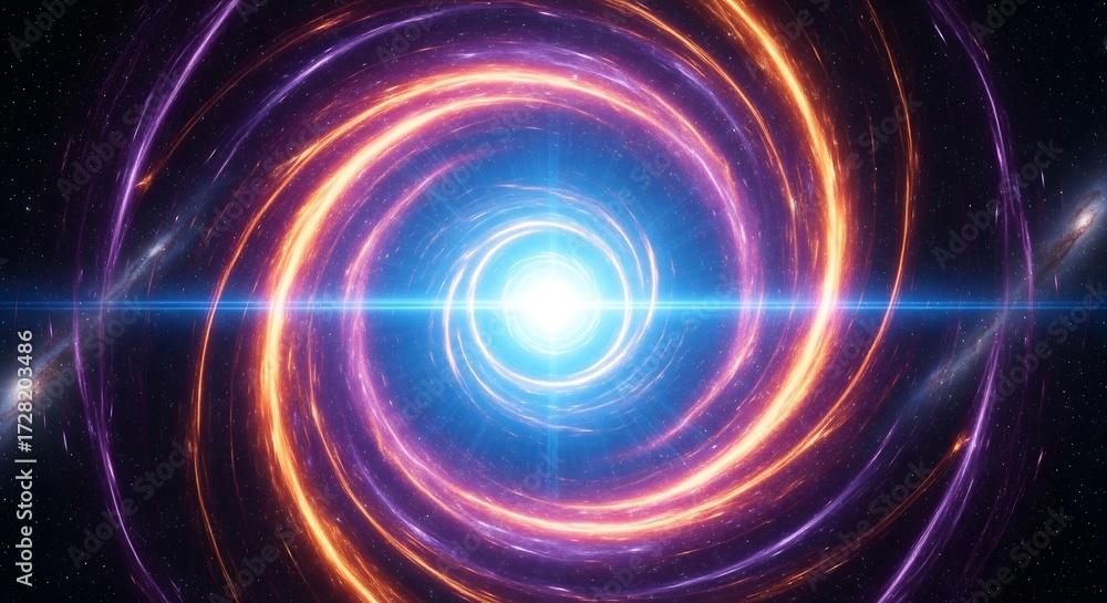 Obraz premium Abstract Swirl with Bright Center and Cosmic Galaxy Background