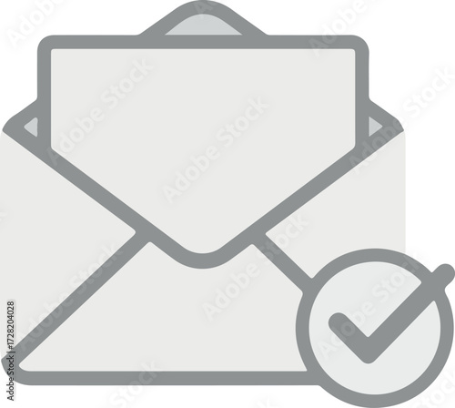 Verified Email Confirmation Symbol Illustrating Message Delivery and Success.