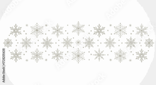 Elegant gold and silver snowflake border design adds a touch of winter magic to festive holiday celebrations and branding projects