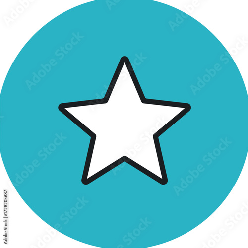 White star icon inside a blue circle representing a favorite or rating.