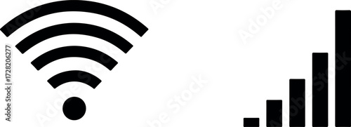 Wireless connectivity and signal strength indicators.
