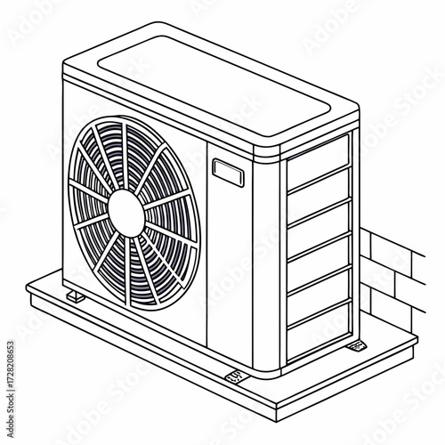 air conditioner outdoor unit vector illustration