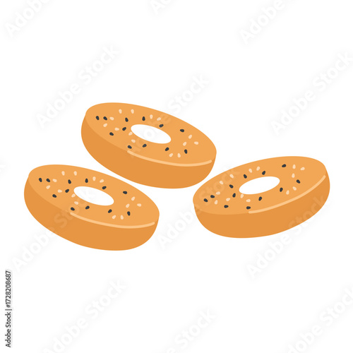Round Bagel, with Sesame Seeds