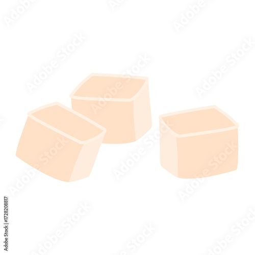 sliced tofu. Vegan organic soy