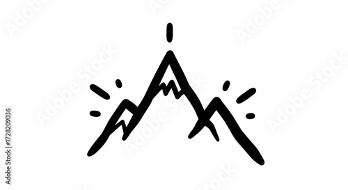 Minimalist mountain peak logo design, perfect for outdoor brands, adventure, travel, and exploration.
