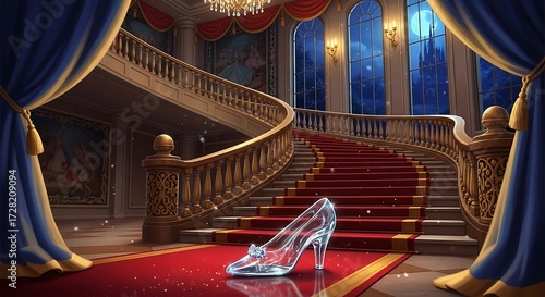 Cinderellas Glass Slipper in Grand Ballroom.