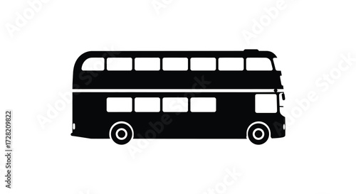 Classic double decker bus illustration a bold and graphic silhouette